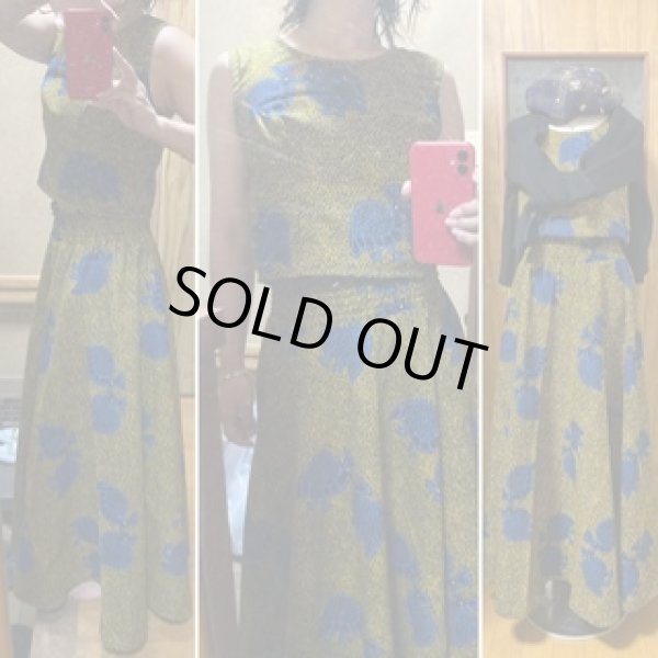 画像2: サーキュラースカートのセットアップ（クロップド丈、＋シャーリング） (2)