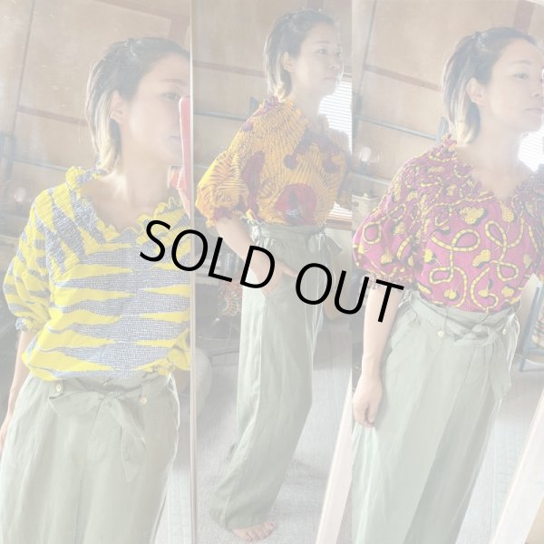 画像12: 即納★送料無料★Vシャーリング2wayトップス（５分パフスリーブ） (12)