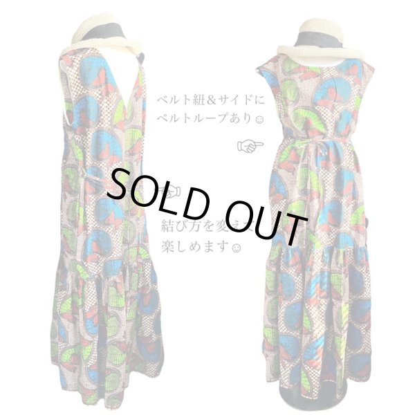 画像5: 《即納》送料無料★紐ベルト付きティアードワンピース (5)