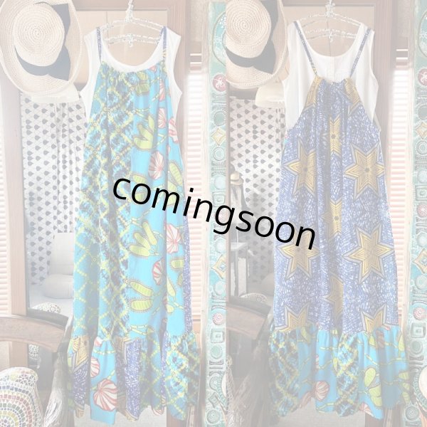 画像2: 《受注製作》ギャザーストラップワンピース（２デザイン） (2)