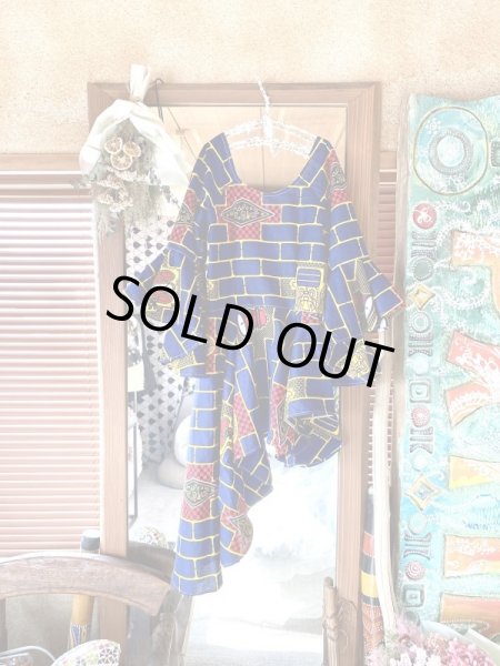 画像3: 即納★送料無料☆ターバンサービス☆アシンメトリーショートドレス（フレア袖）とパンツのセットアップ (3)