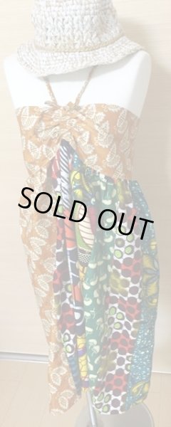 画像3: パッチワークのmidi丈ワンピ (3)