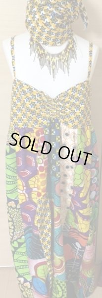 画像2: パッチワークのlong丈ワンピ (2)