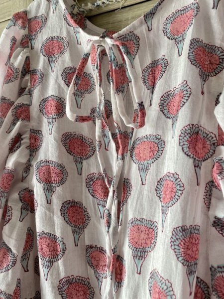 画像6: 【追加しました】即納☆送料無料☆［キ＋リ∞kinari］ボリュームスリーブデザインドレス／ハンドブロックプリント (6)