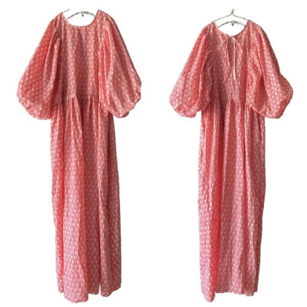 画像7: 【追加しました】即納☆送料無料☆［キ＋リ∞kinari］ボリュームスリーブデザインドレス／ハンドブロックプリント (7)